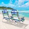 2-Pack 5-Position Folding Backpack Beach Reclining Chairs with Pillow